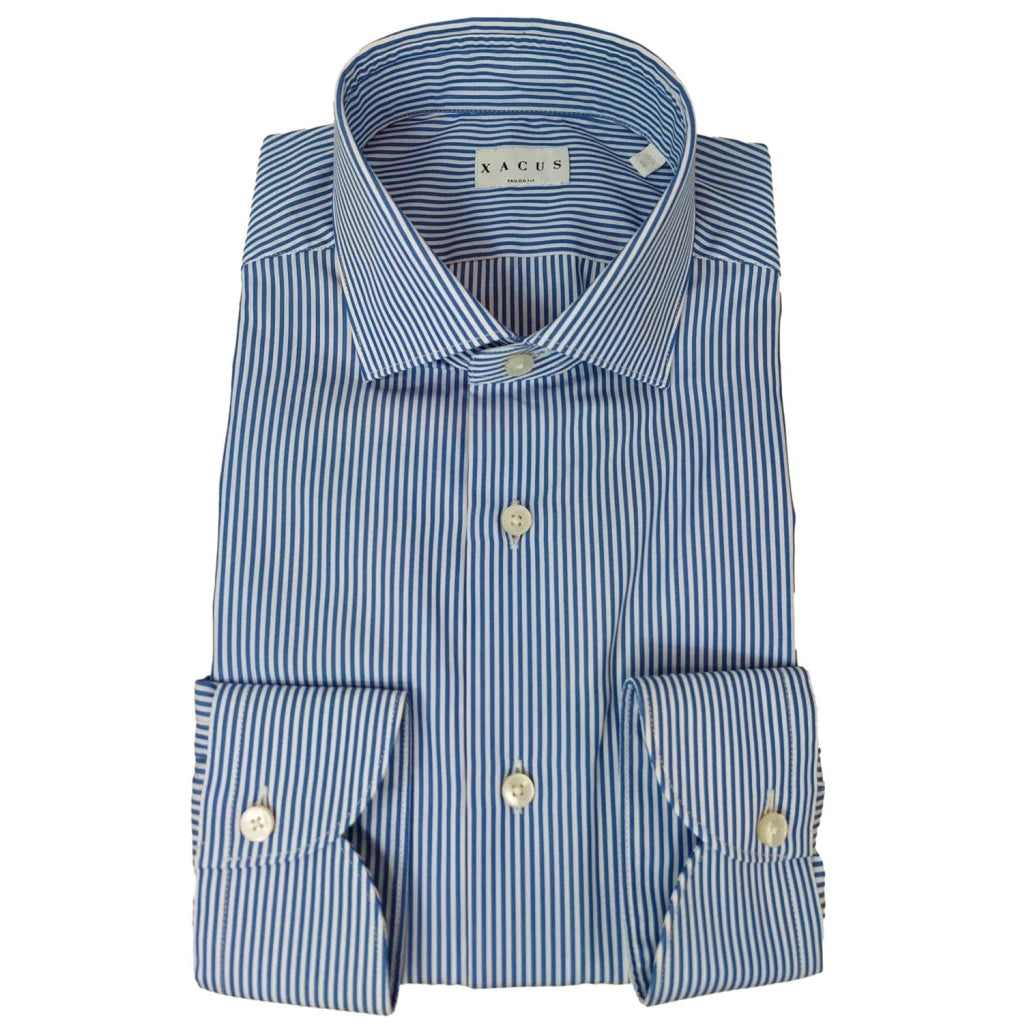 Camicia XACUS Taylor Fit a righe bianche e blu - Camicia