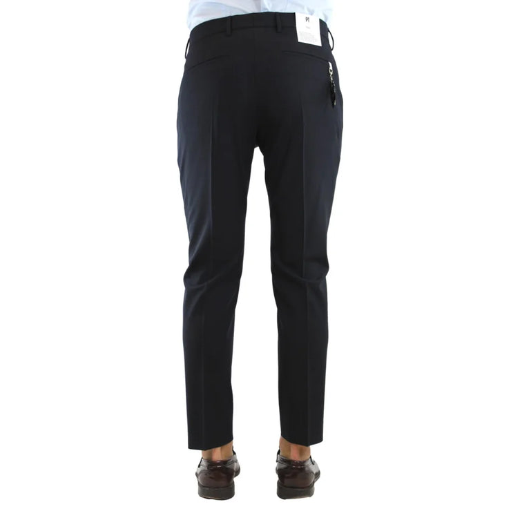 Pantalone PT Torino blu scuro in lana vergine con zip L. 30