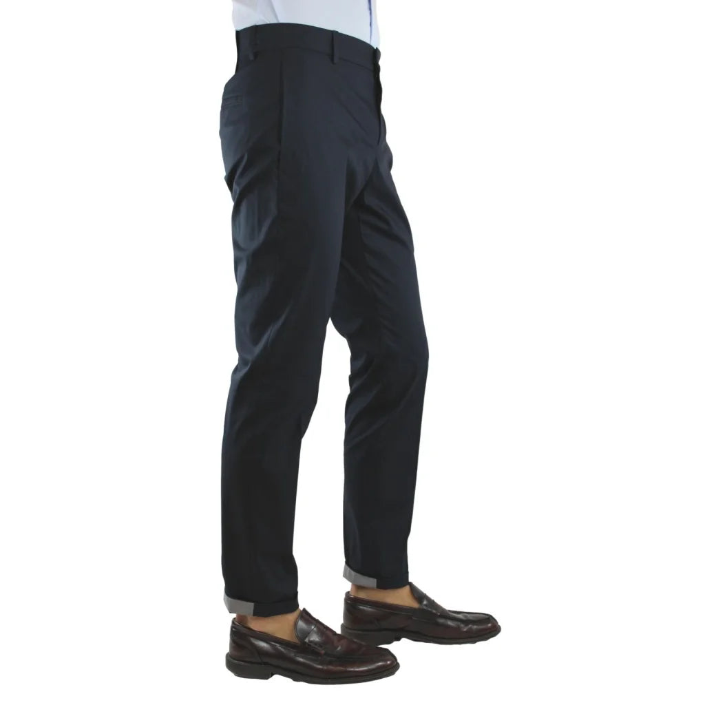 Pantalone PT Torino blu scuro in raso con zip L. 30 -