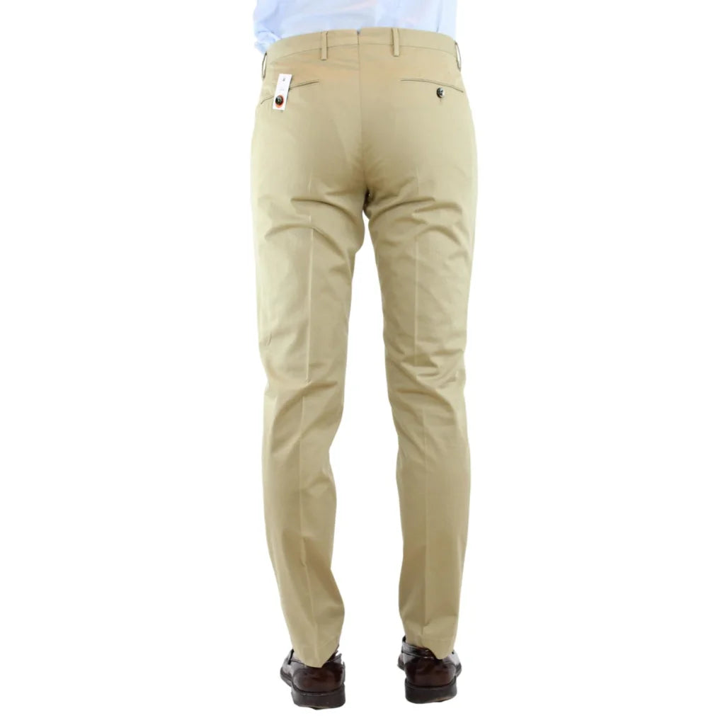 Pantalone PT Torino uomo color sabbia in cotone con zip L.
