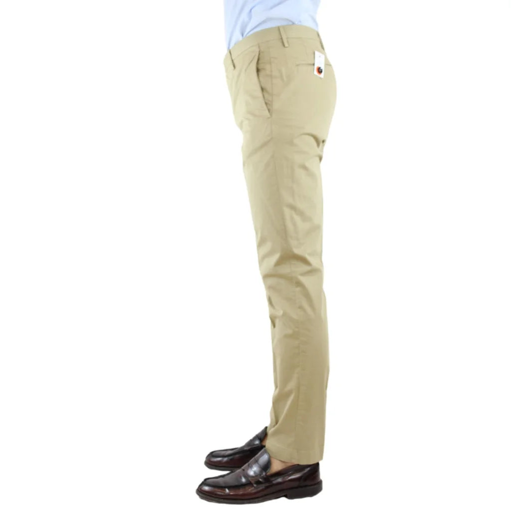 Pantalone PT Torino uomo color sabbia in cotone con zip L.