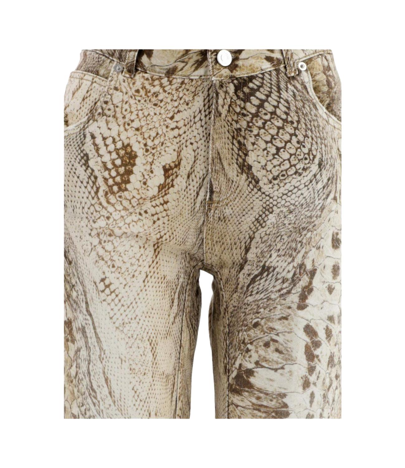 Blumarine pantalone stampato beige donna 2J011A