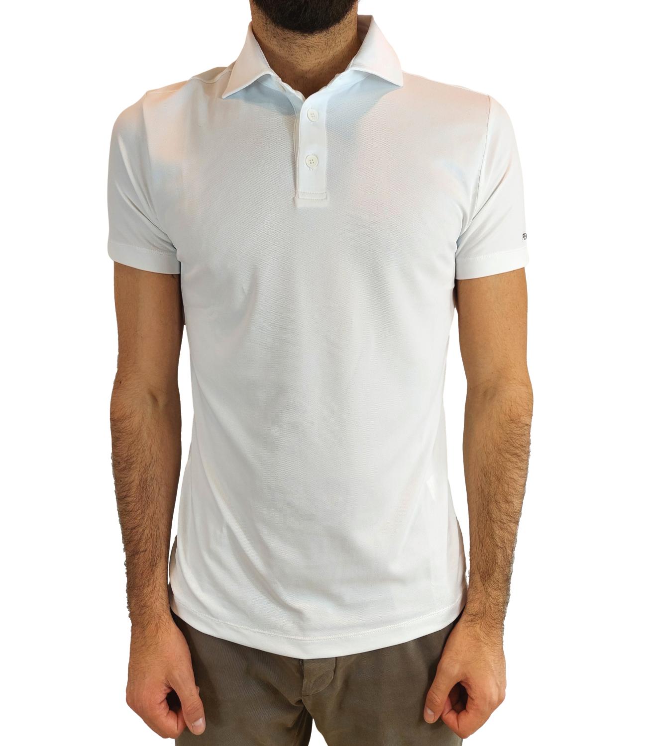 PEOPLE OF SHIBUYA Polo White Uomo in cotone finissimo tecnico