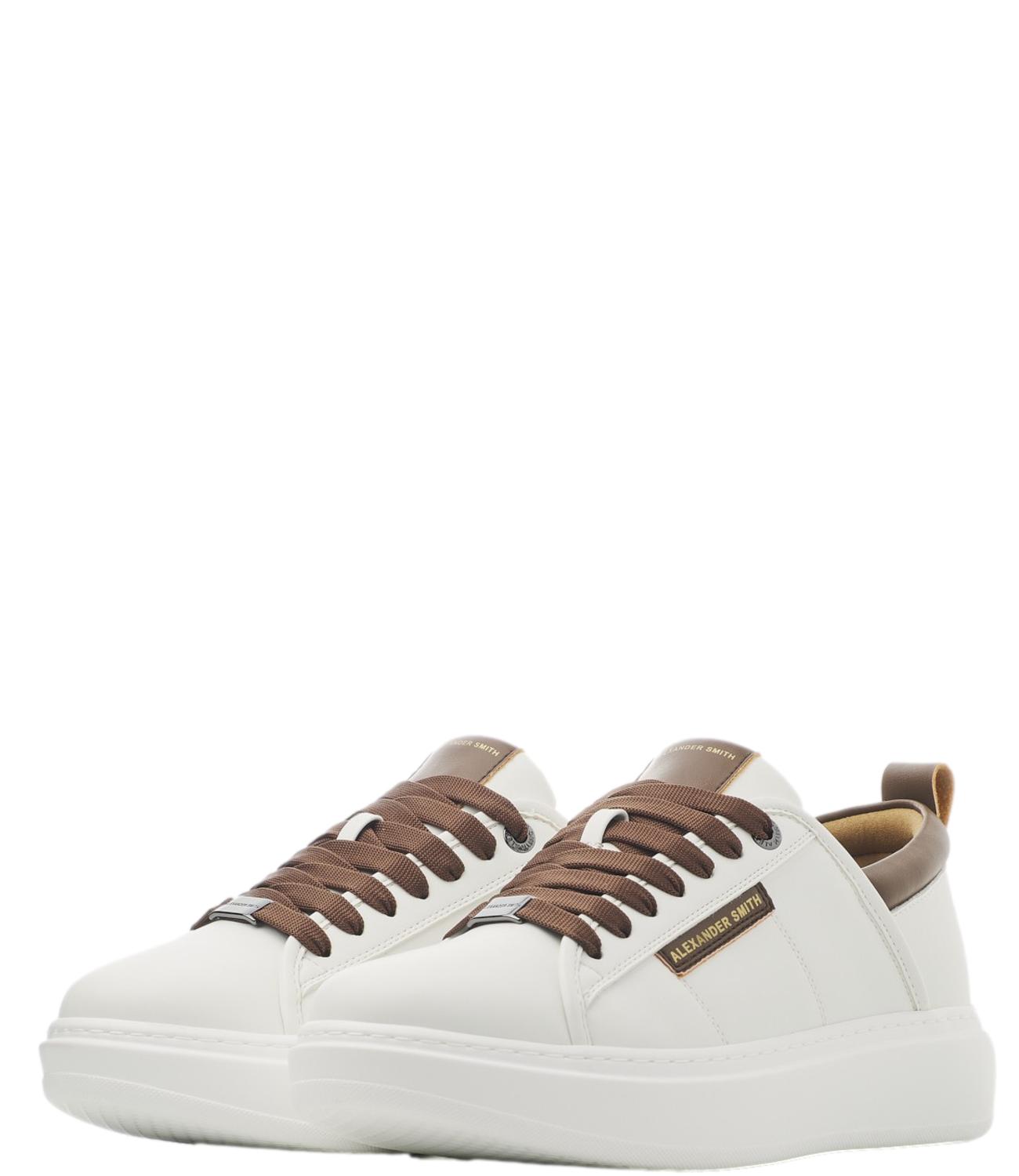 Alexander Smith sneakers Eco Wembley bianca e marrone uomo