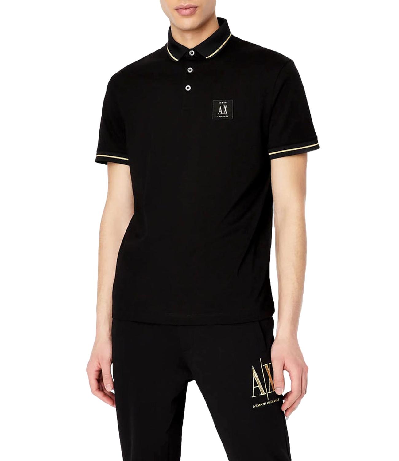 Polo Armani Exchange nera uomo con logo