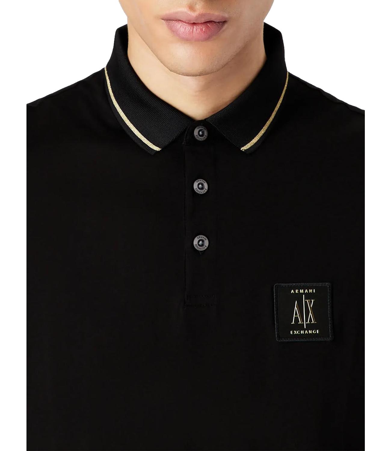 Polo Armani Exchange nera uomo con logo