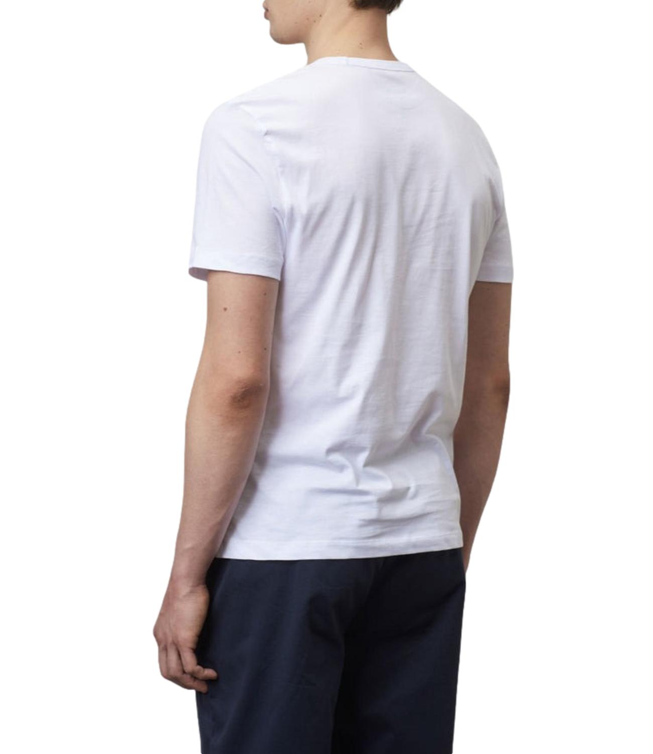 Blauer t-shirt bianco uomo con logo piccolo