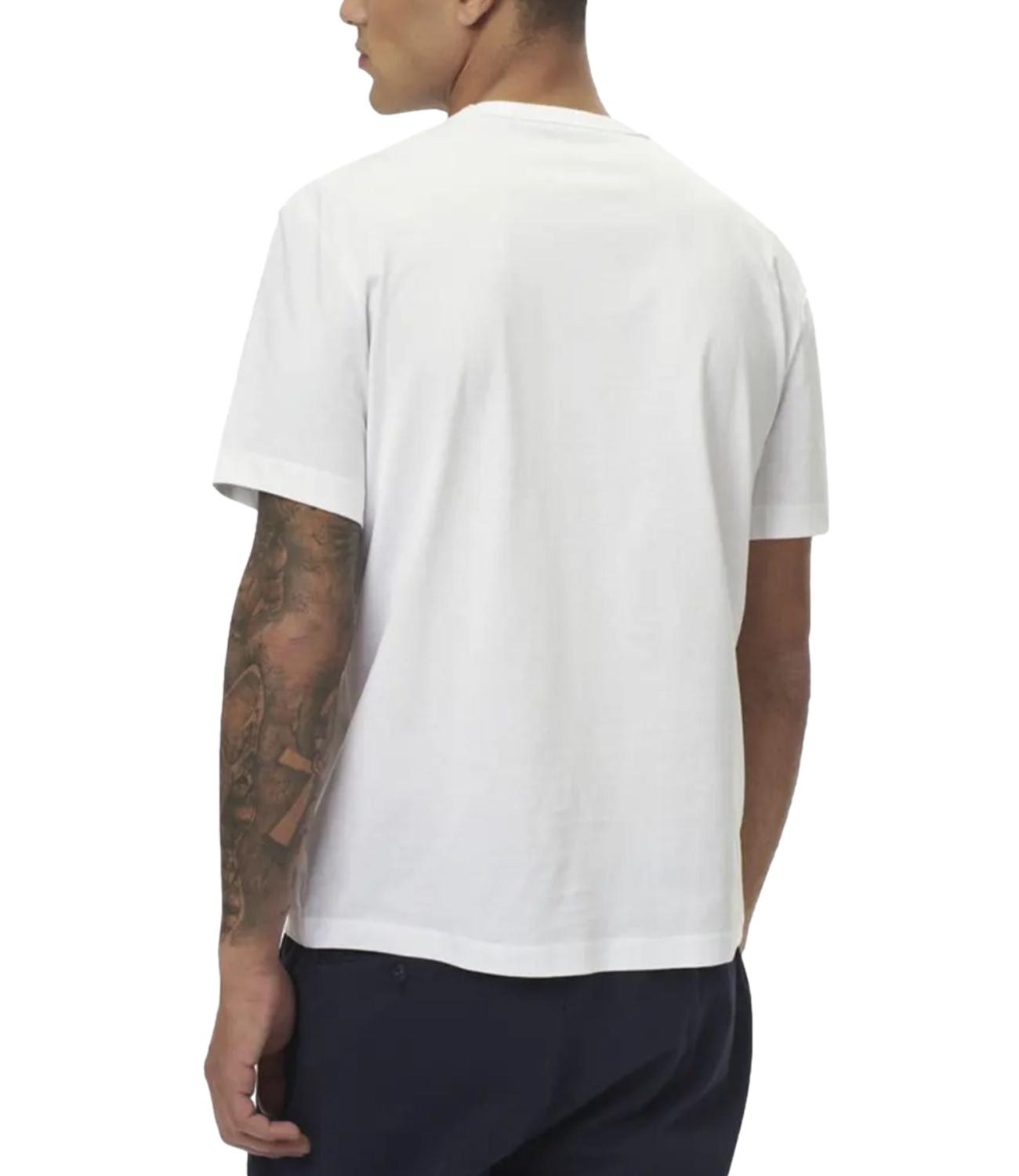 Blauer t-shirt bianco uomo con logo piccolo