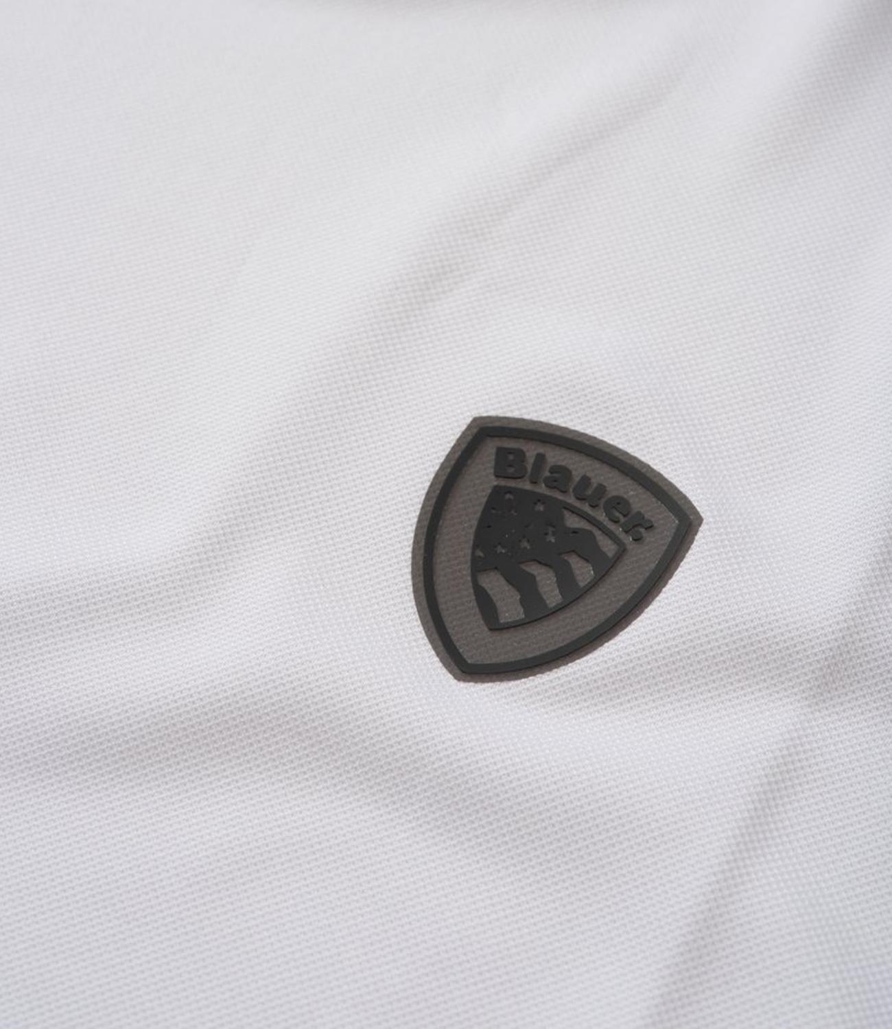Blauer t-shirt bianco uomo con logo piccolo in rilievo