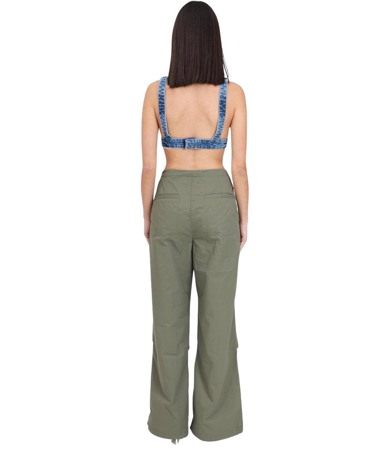 Pantalone Calvin Klein donna verde militare largo