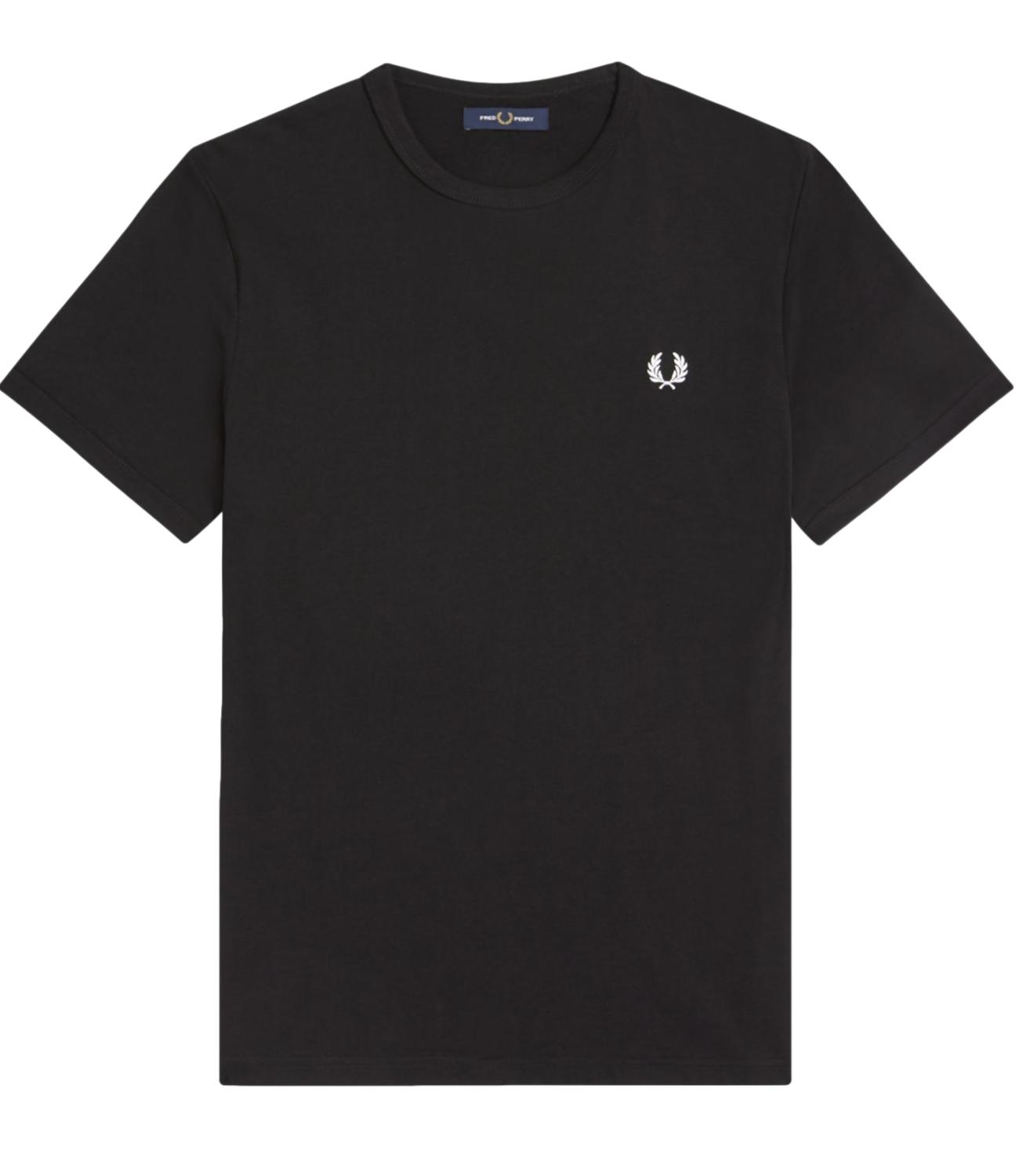 T-shirt Fred Perry ringer girocollo uomo nera