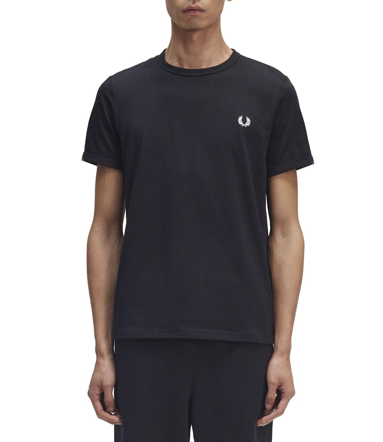 T-shirt Fred Perry ringer girocollo uomo nera