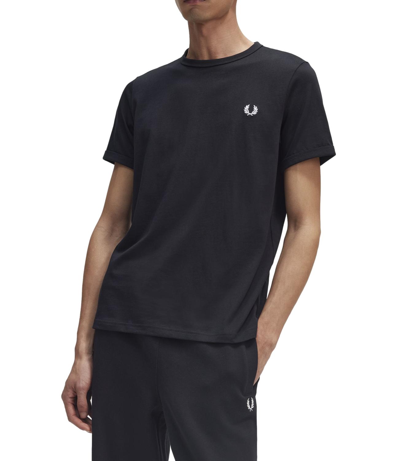 T-shirt Fred Perry ringer girocollo uomo nera