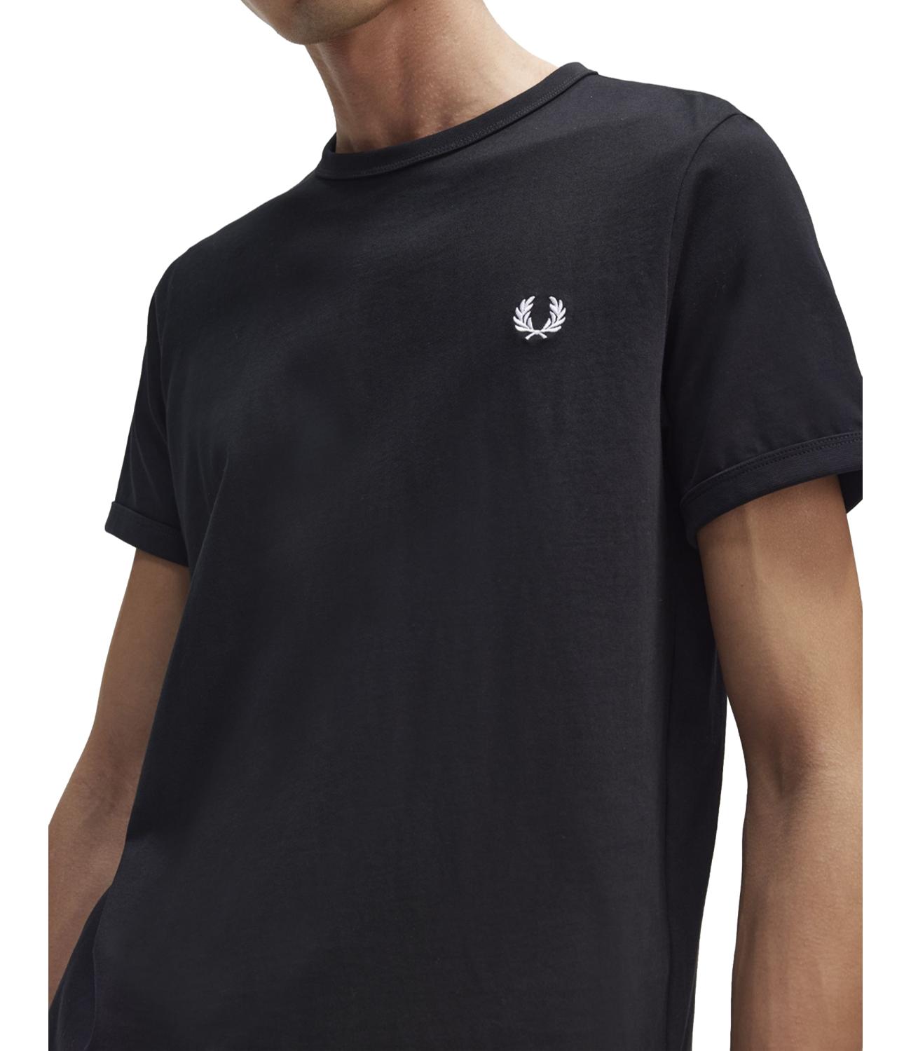 T-shirt Fred Perry ringer girocollo uomo nera