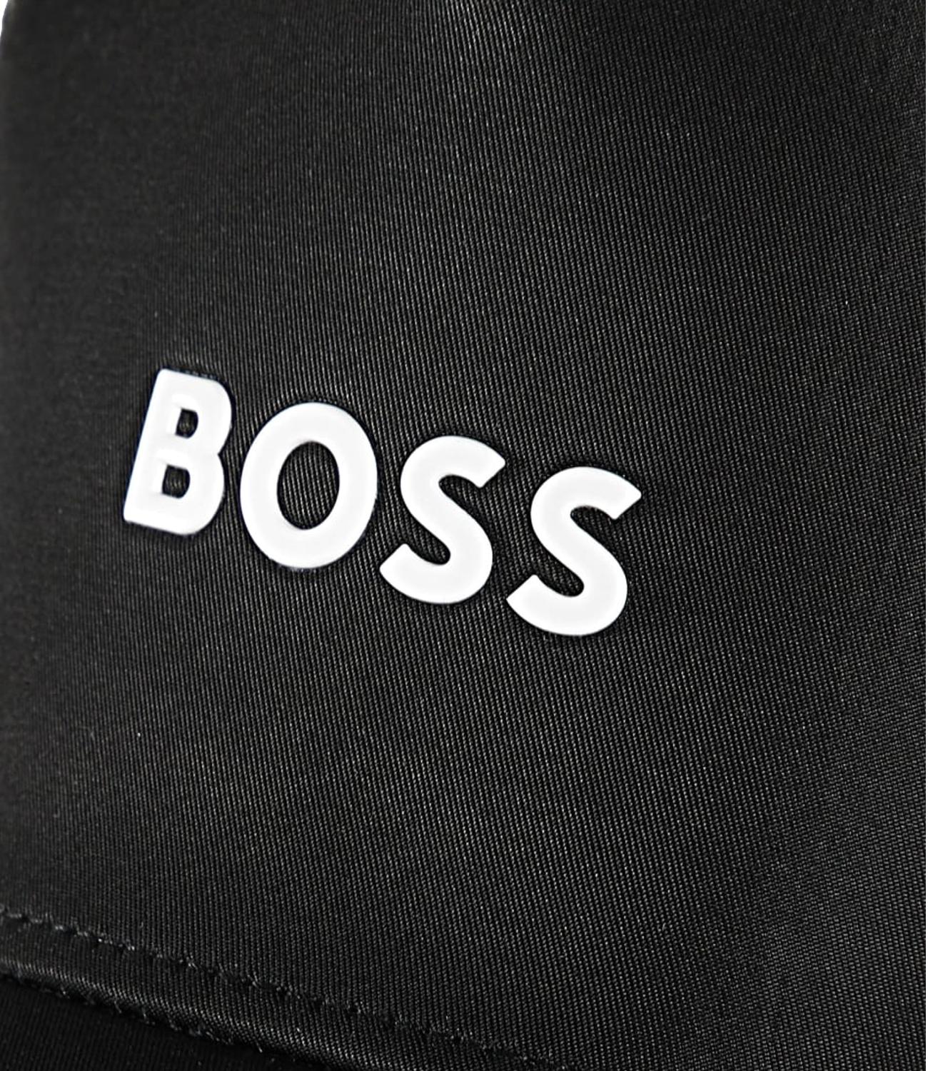 Cappello Boss nero con visiera da uomo e retro a rete