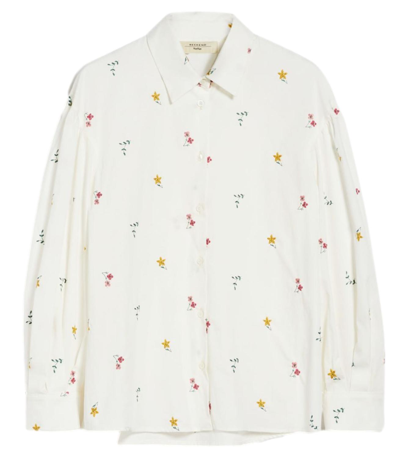 Camicia VILLAR off white con fiori donna