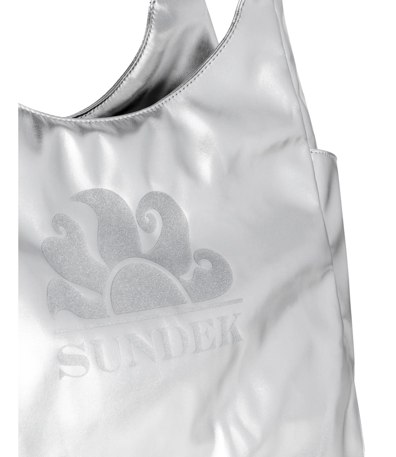Sundek Borsa Shopper laminata argento