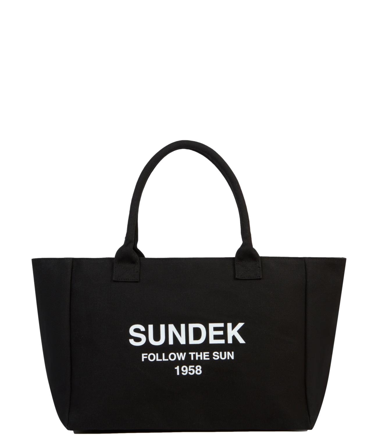 Sundek shopper nera in cotone