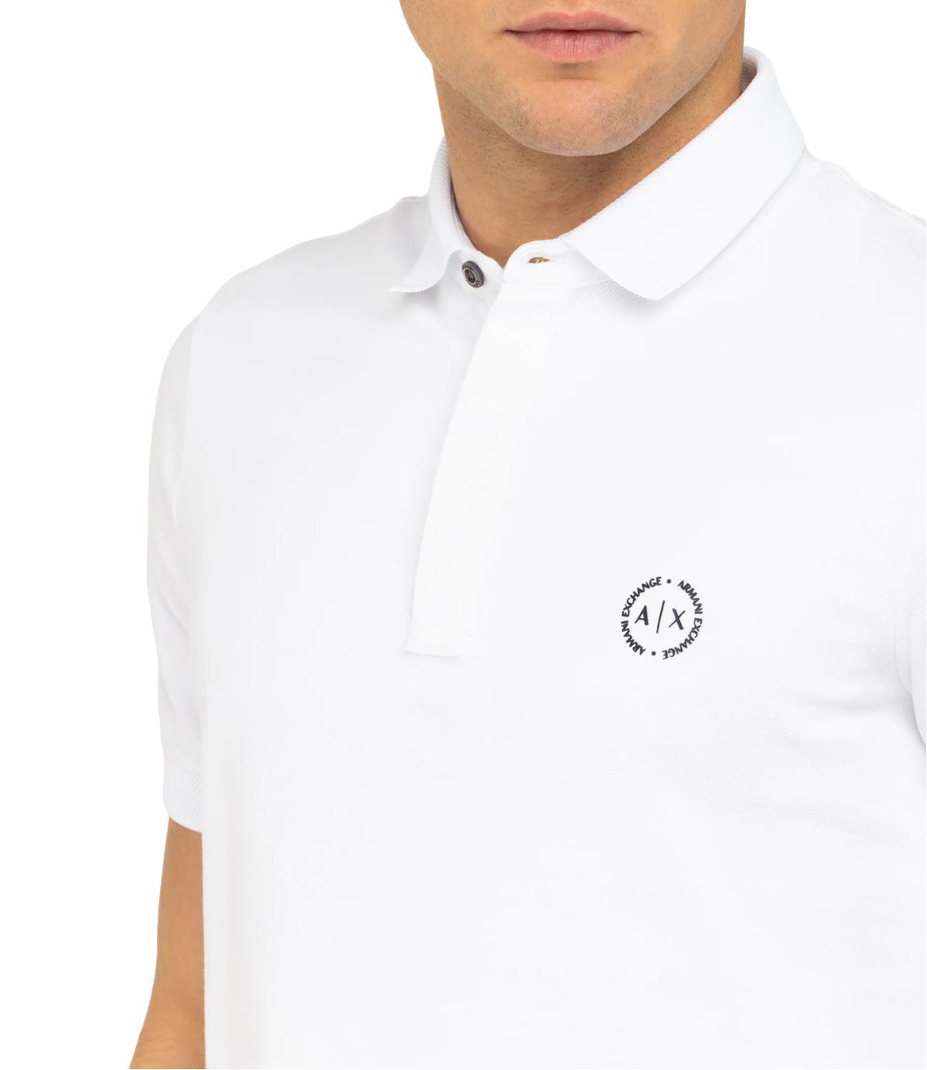 Polo in pique leggero bianco latte