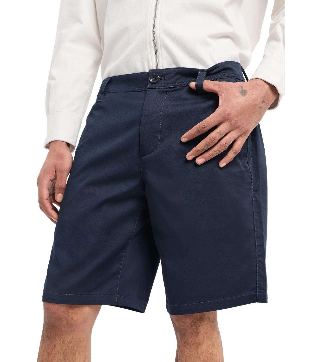 Armani Exchange Bermuda blu navy in cotone rasato