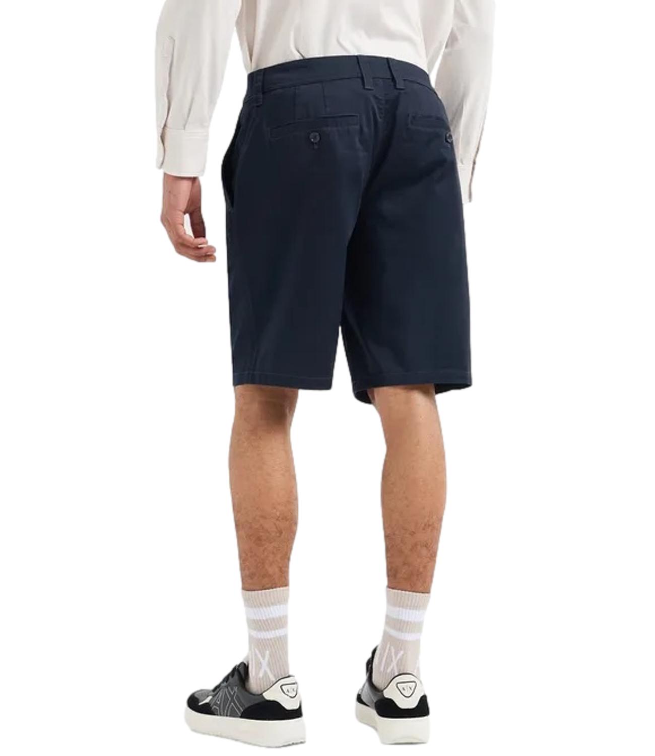 Armani Exchange Bermuda blu navy in cotone rasato