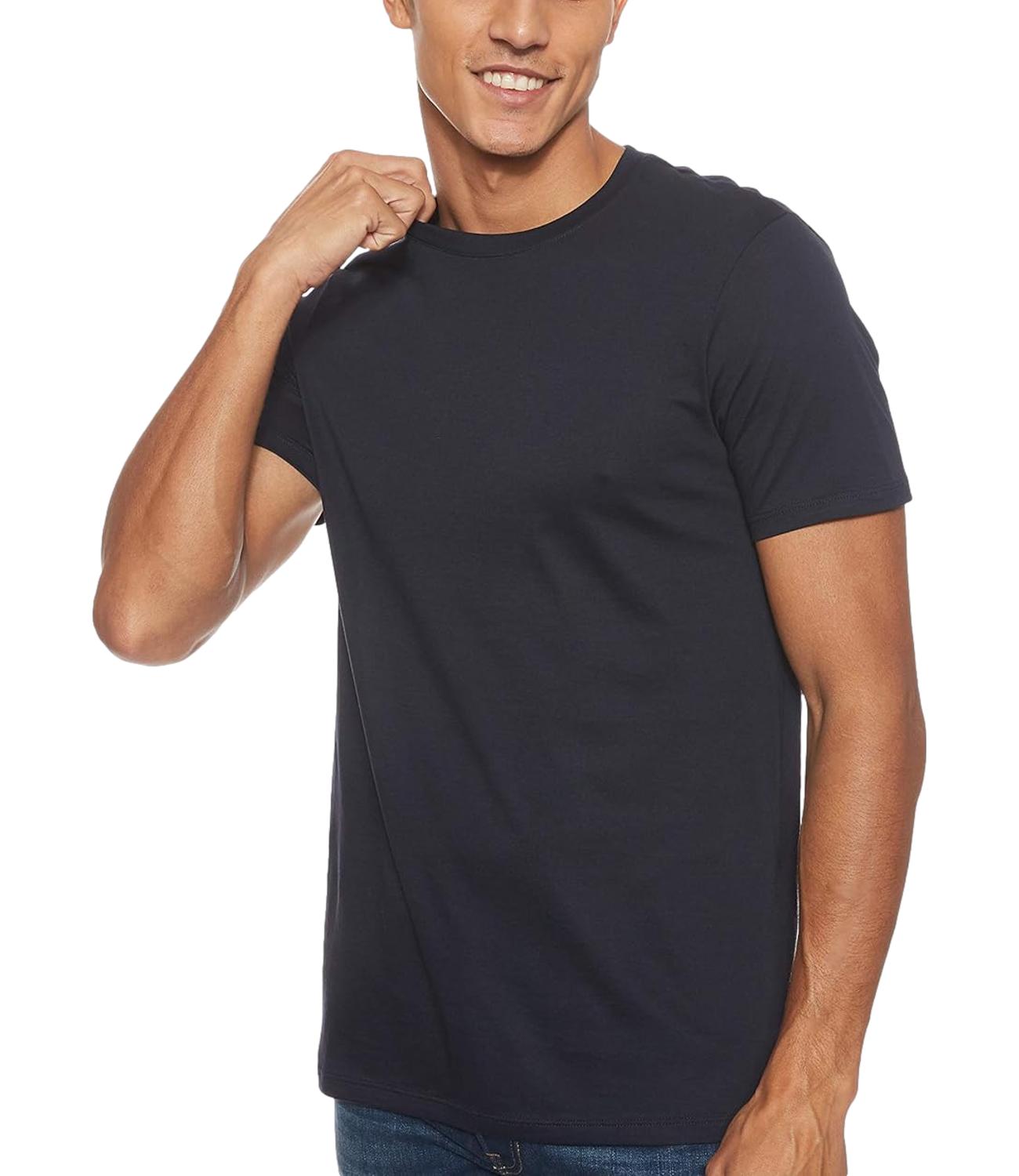 t-shirt uomo blu scuro no logo AX