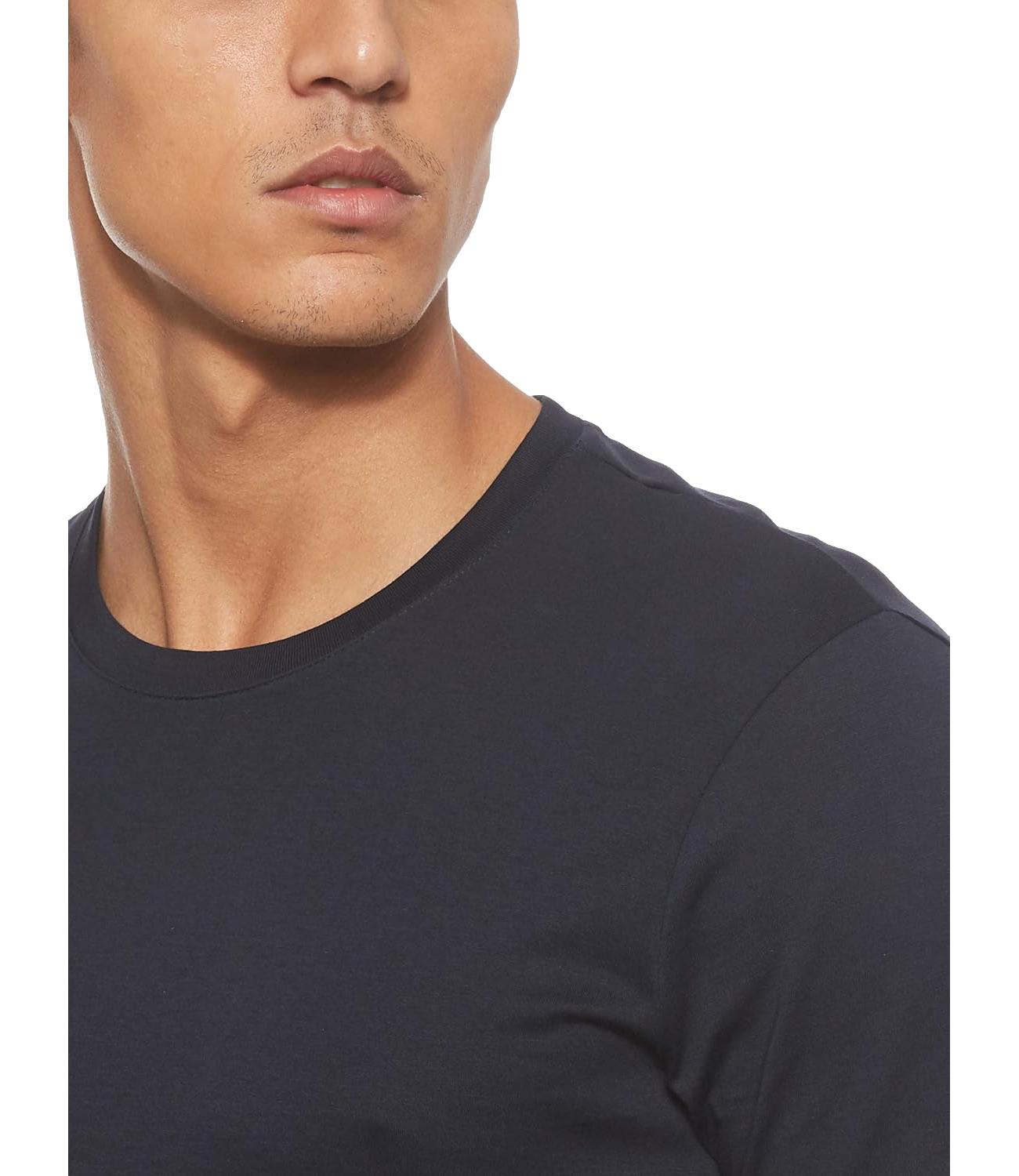 t-shirt uomo blu scuro no logo AX