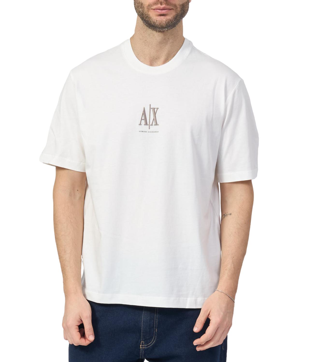 T-shirt bianca uomo con logo AX sul petto