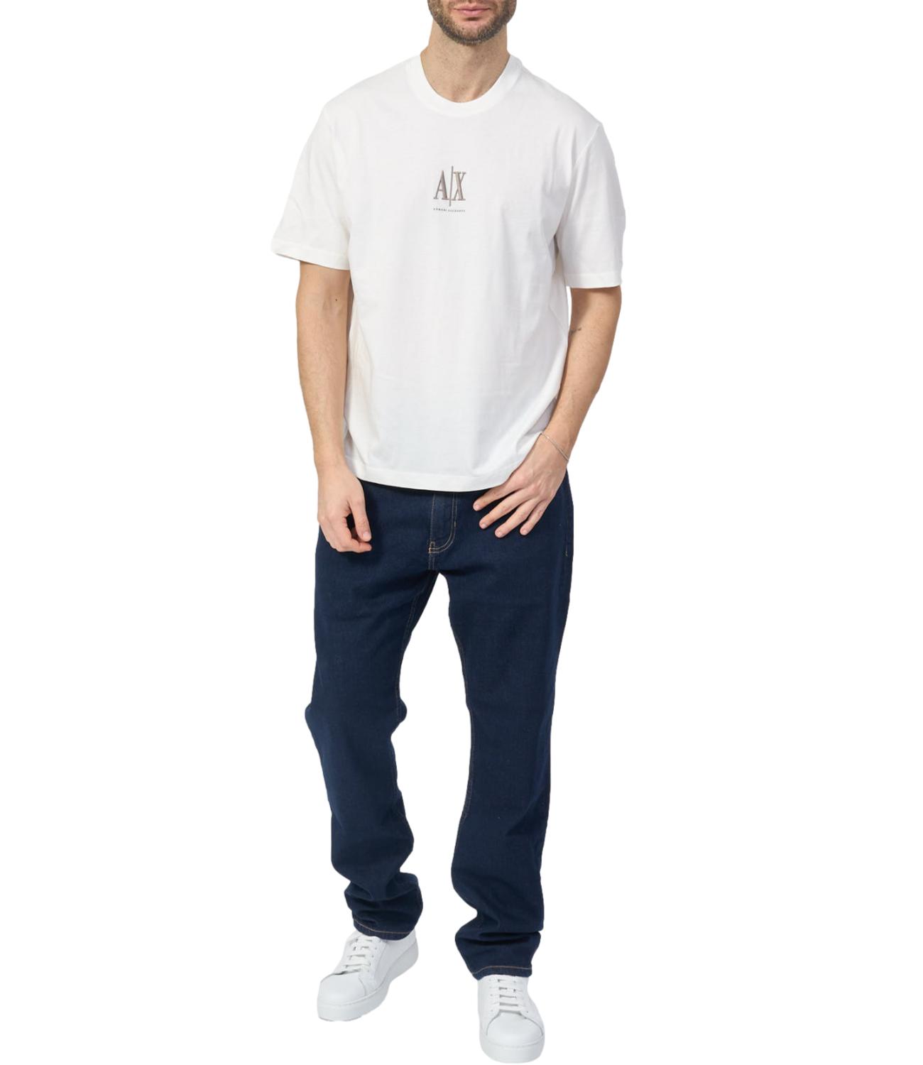 T-shirt bianca uomo con logo AX sul petto