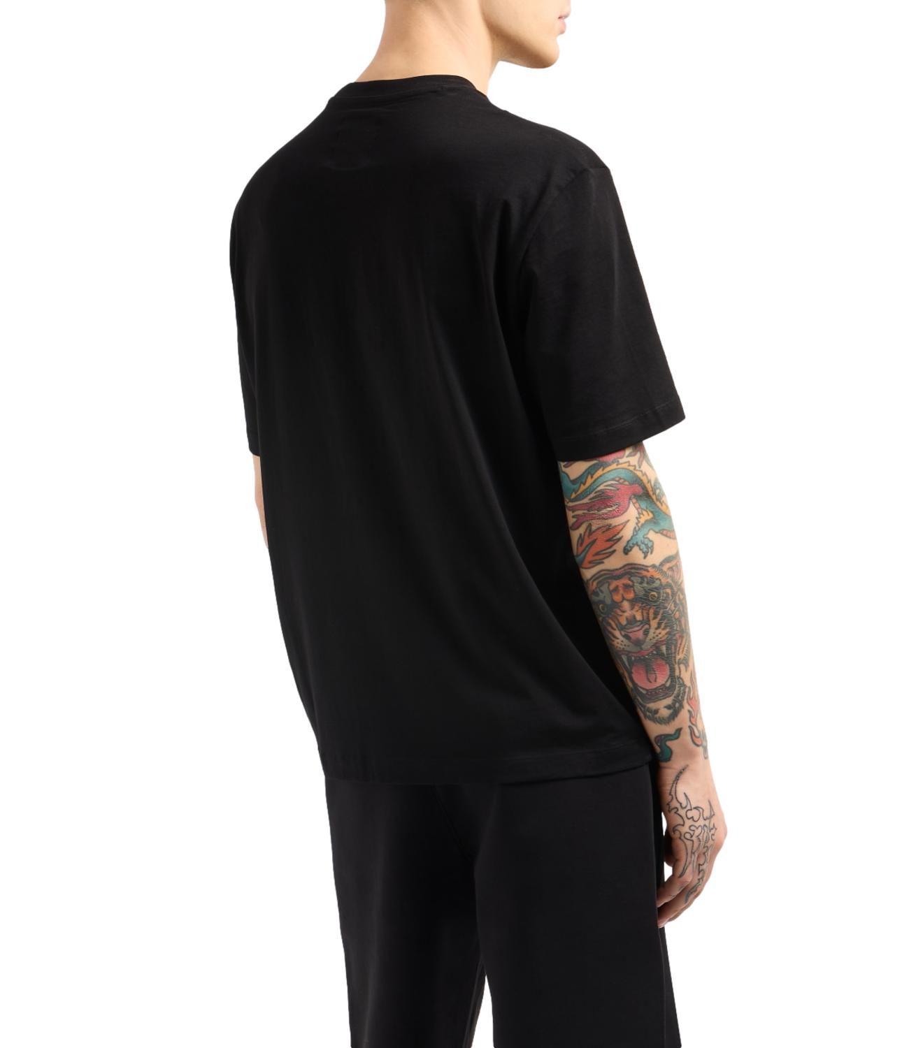 T-shirt nera uomo con logo AX sul petto