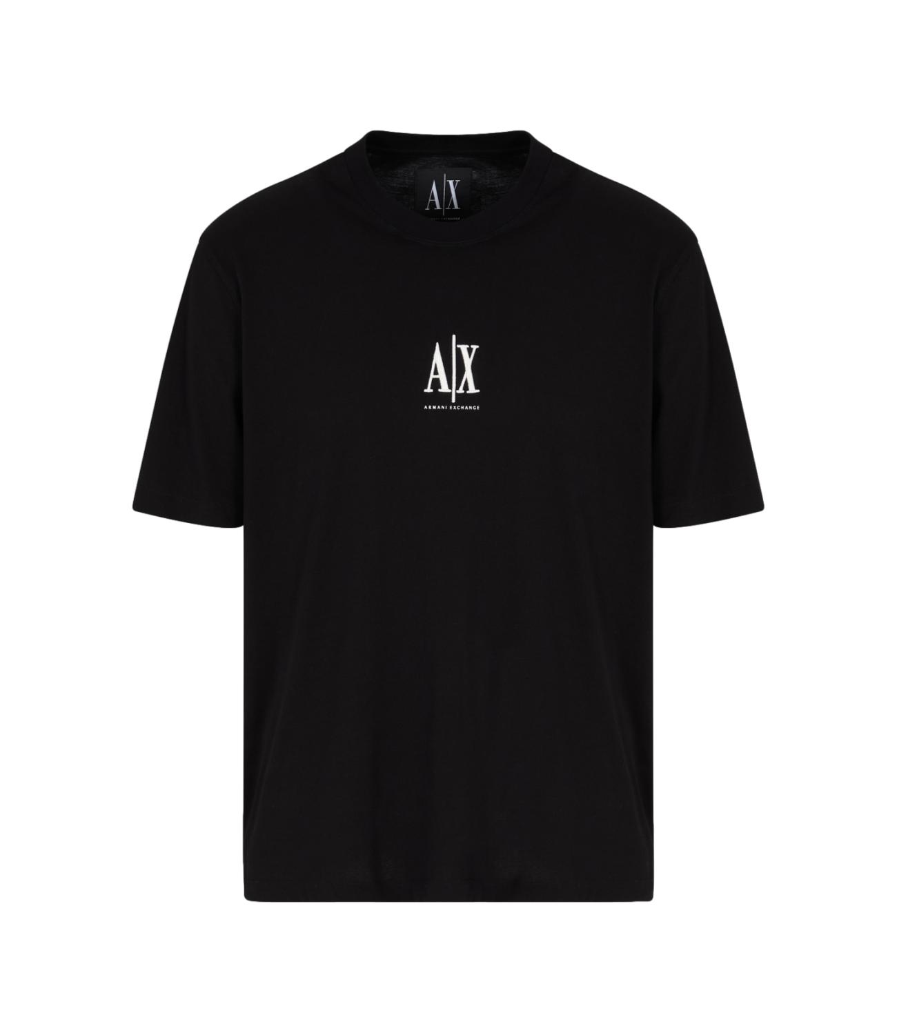 T-shirt nera uomo con logo AX sul petto