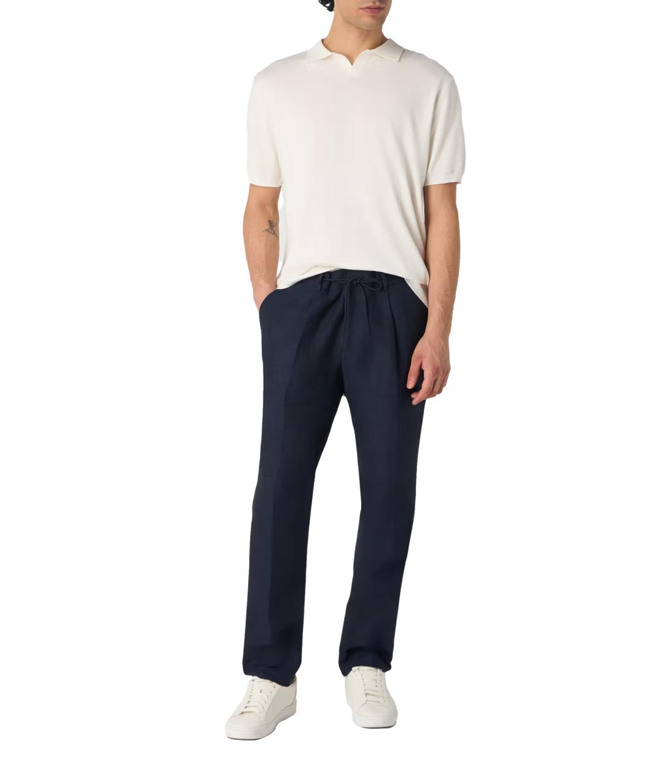 Polo di filo in cotone crepe bianco