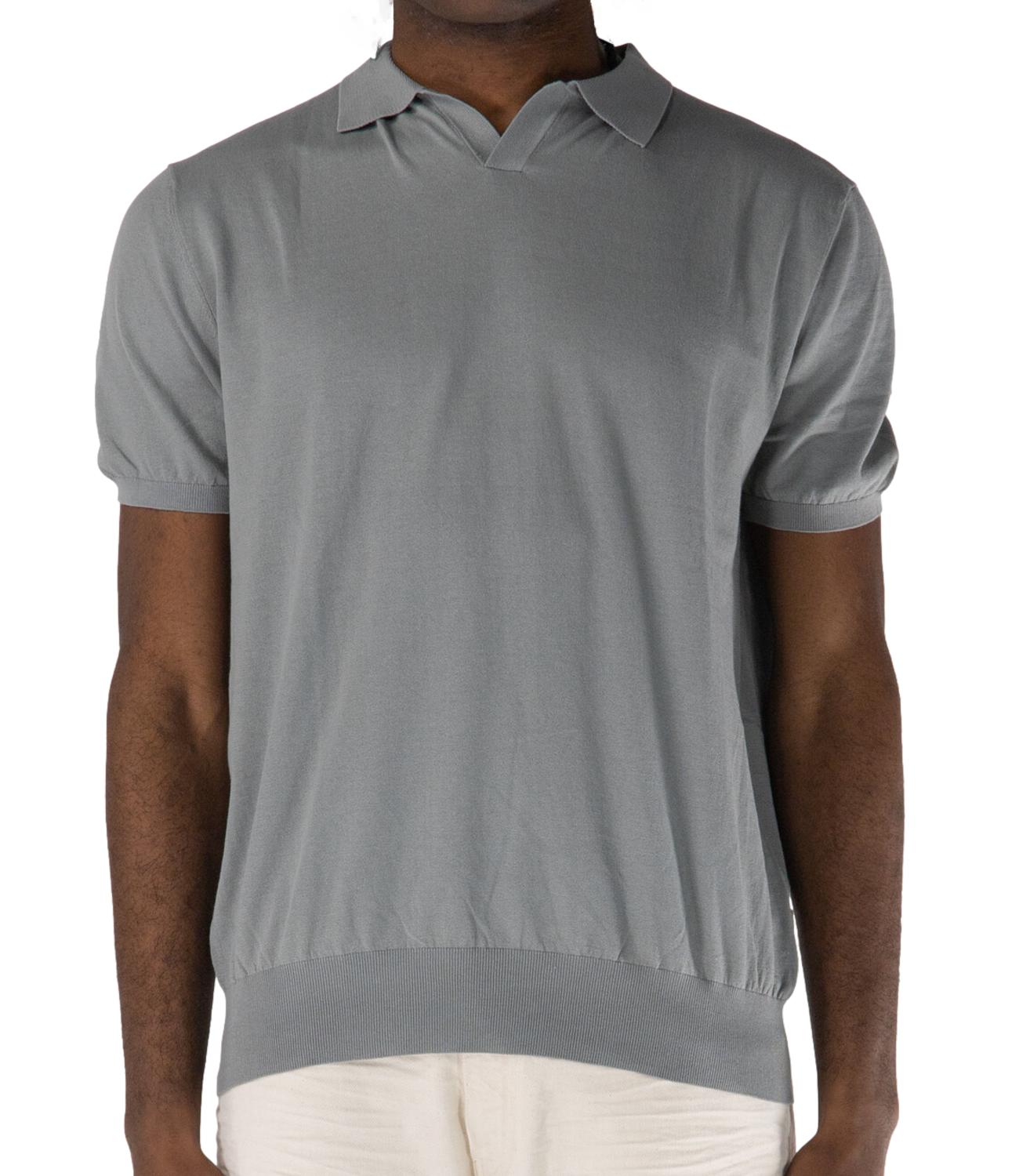 Polo di filo in cotone crepe grigio