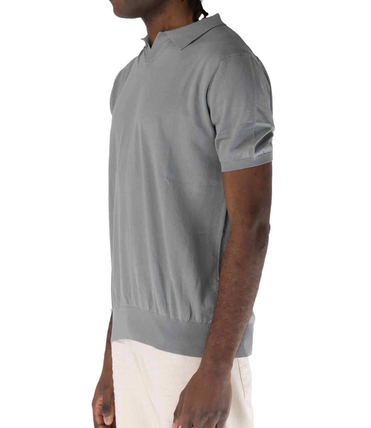 Polo di filo in cotone crepe grigio