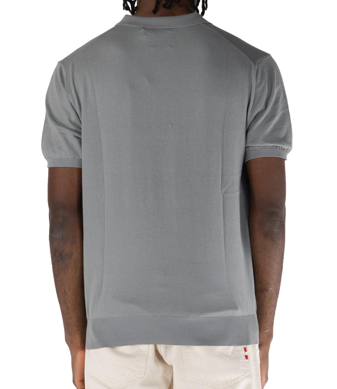 Polo di filo in cotone crepe grigio