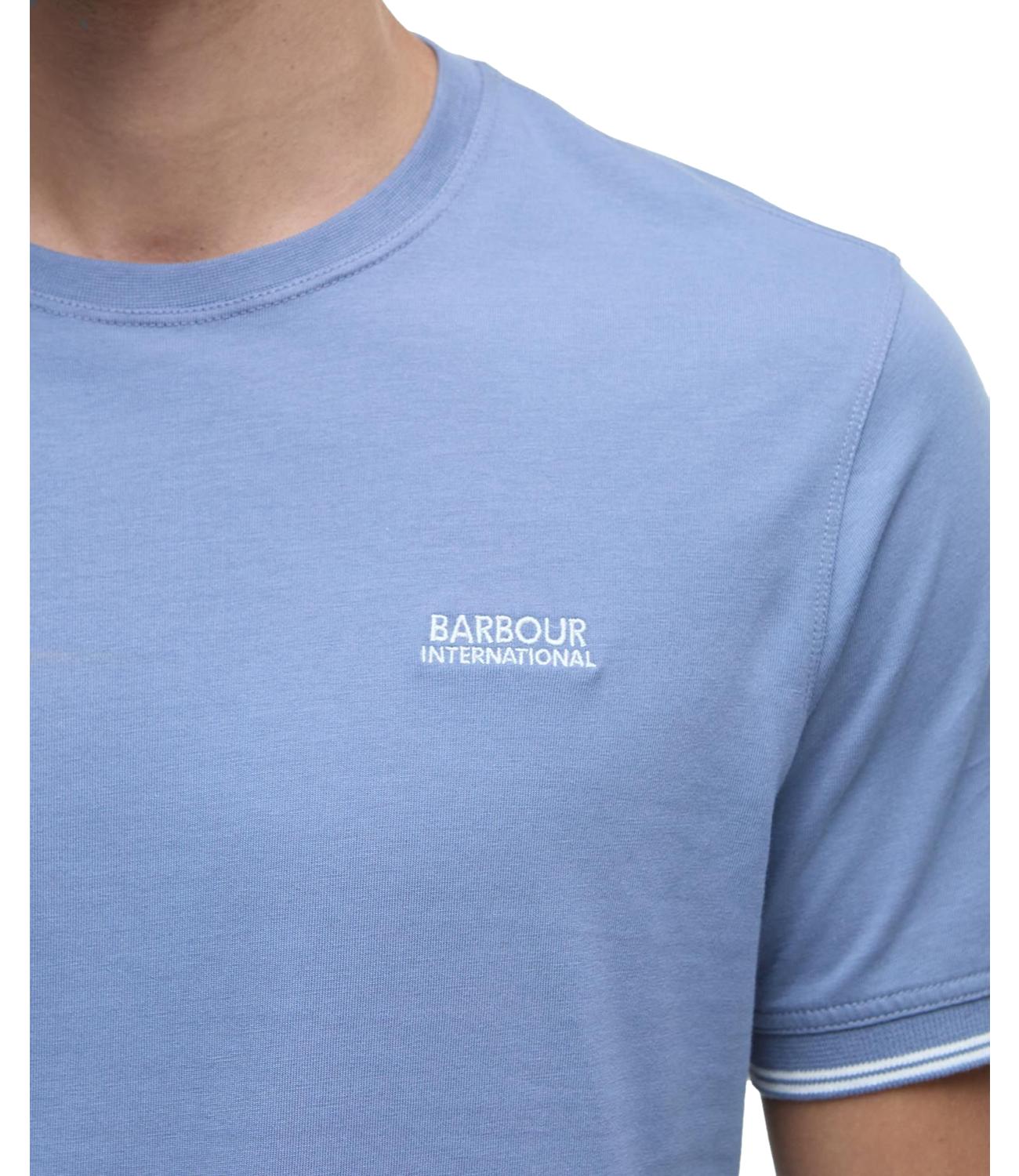 T-shirt PHILIP TIPPED CUFF TEE washed blu