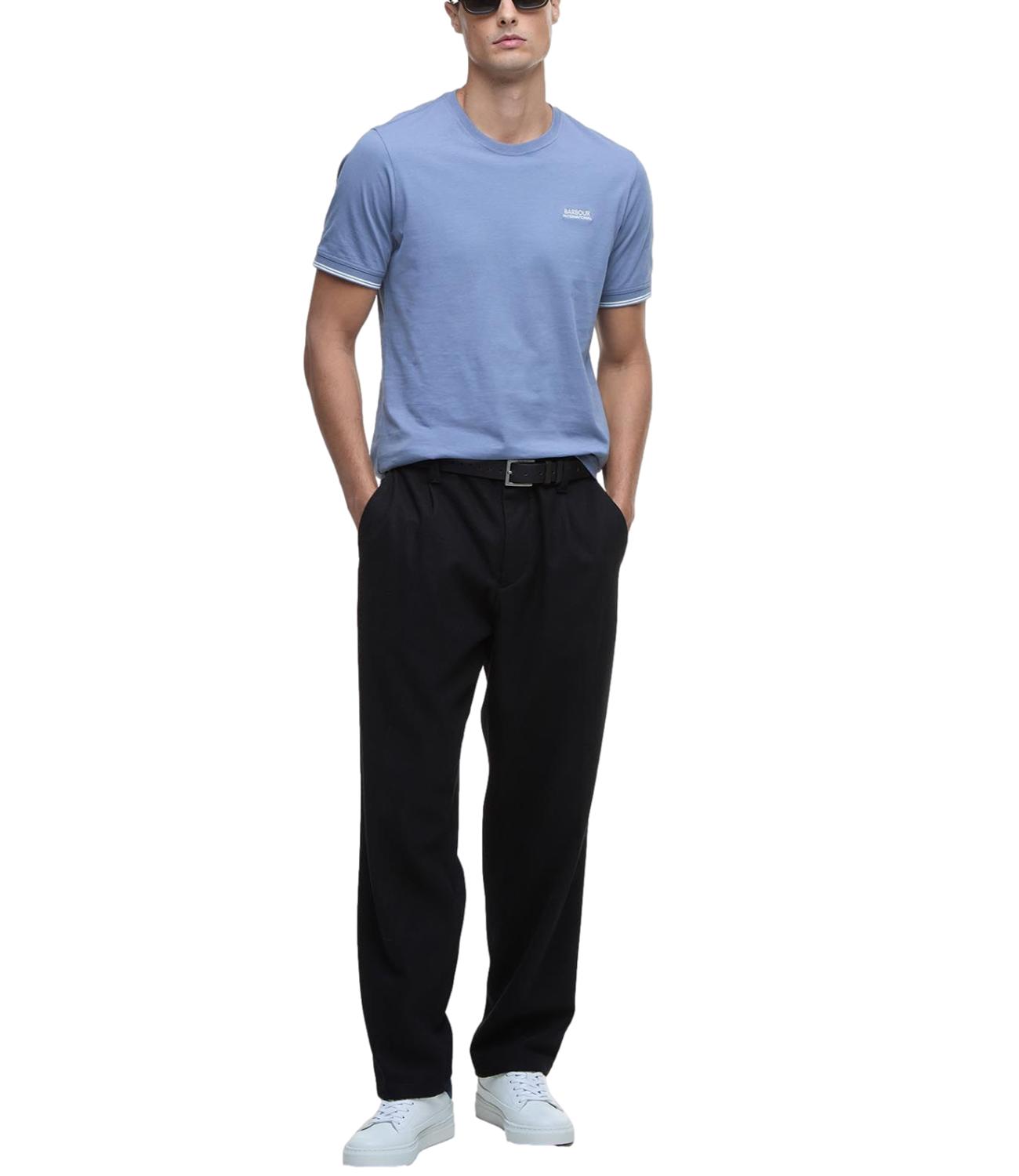 T-shirt PHILIP TIPPED CUFF TEE washed blu