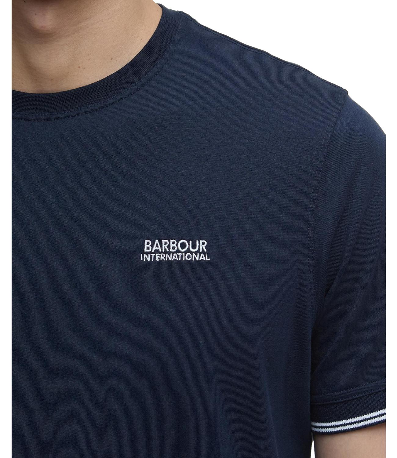 T-shirt PHILIP TIPPED CUFF TEE navy