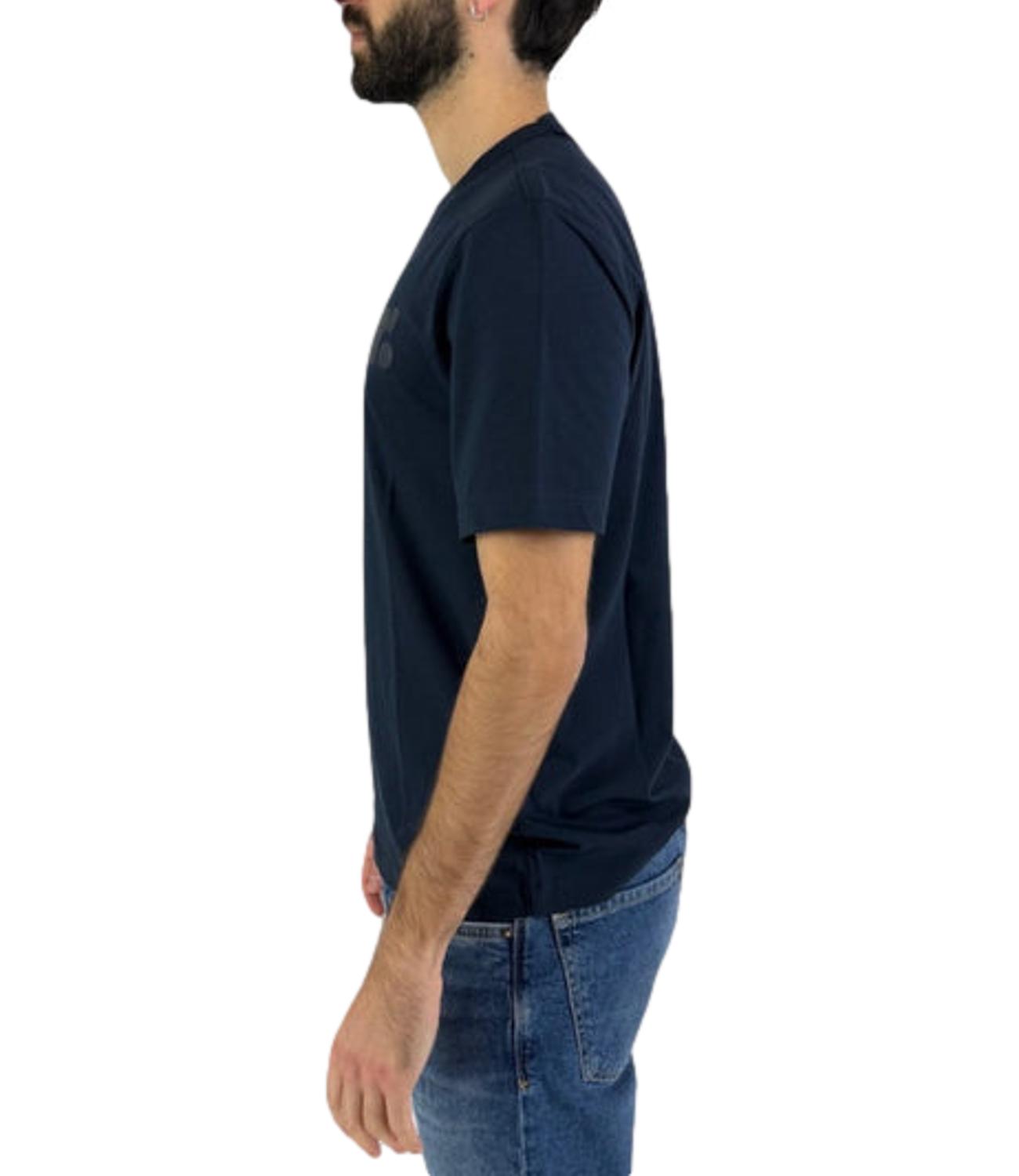 T-shirt in tono bourne blu navy