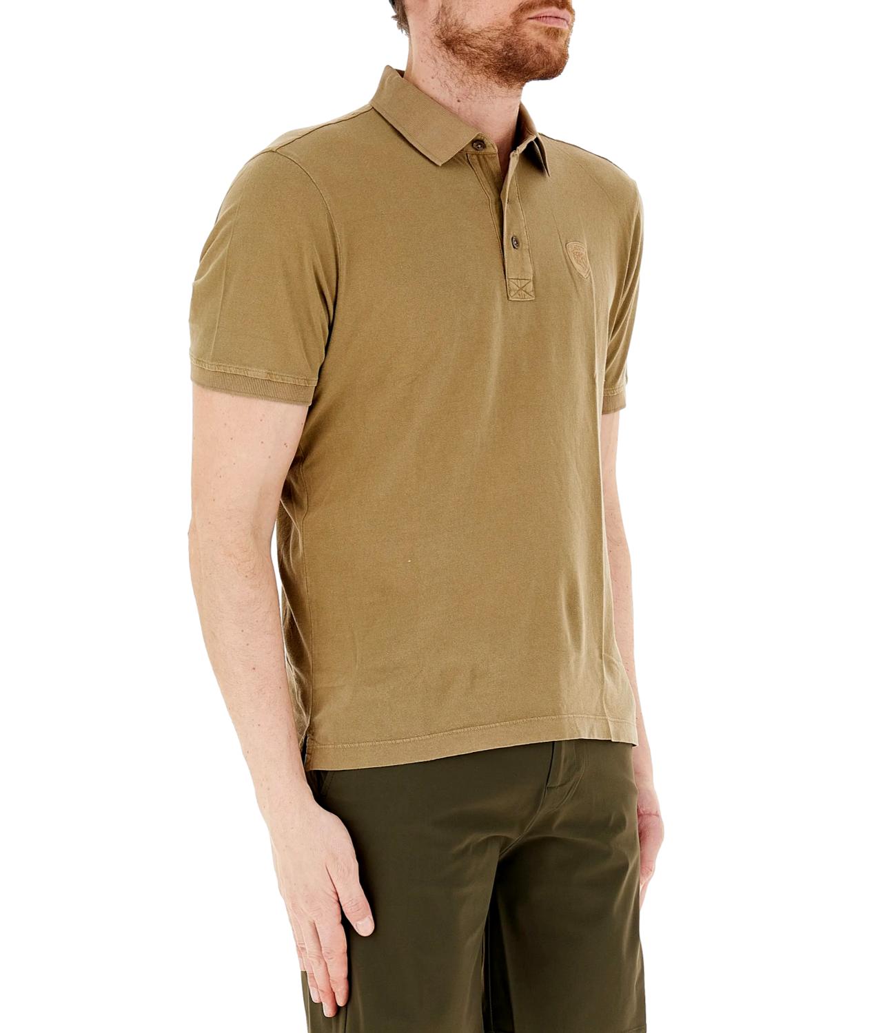 Polo Blauer tinta in capo beige