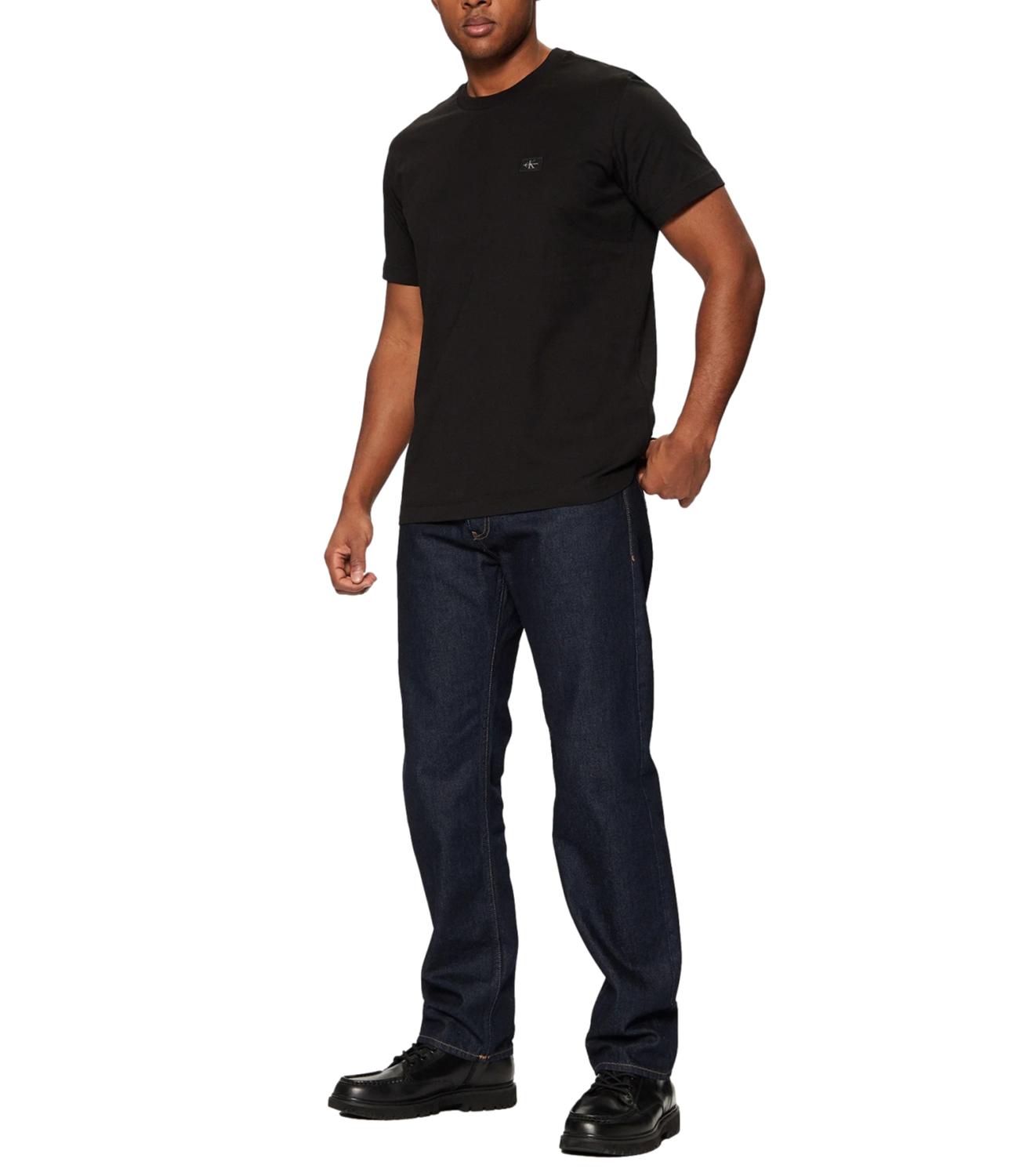 T-shirt Woven Label regular nera