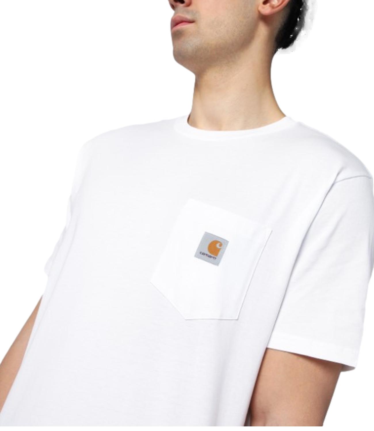T-shirt Carhartt bianca taschino