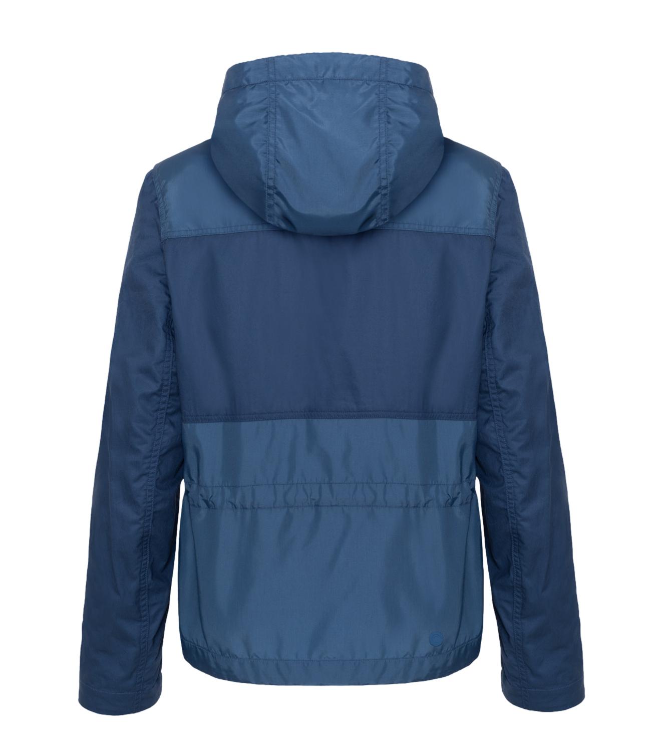Giacca in cotone e nylon blu aperto