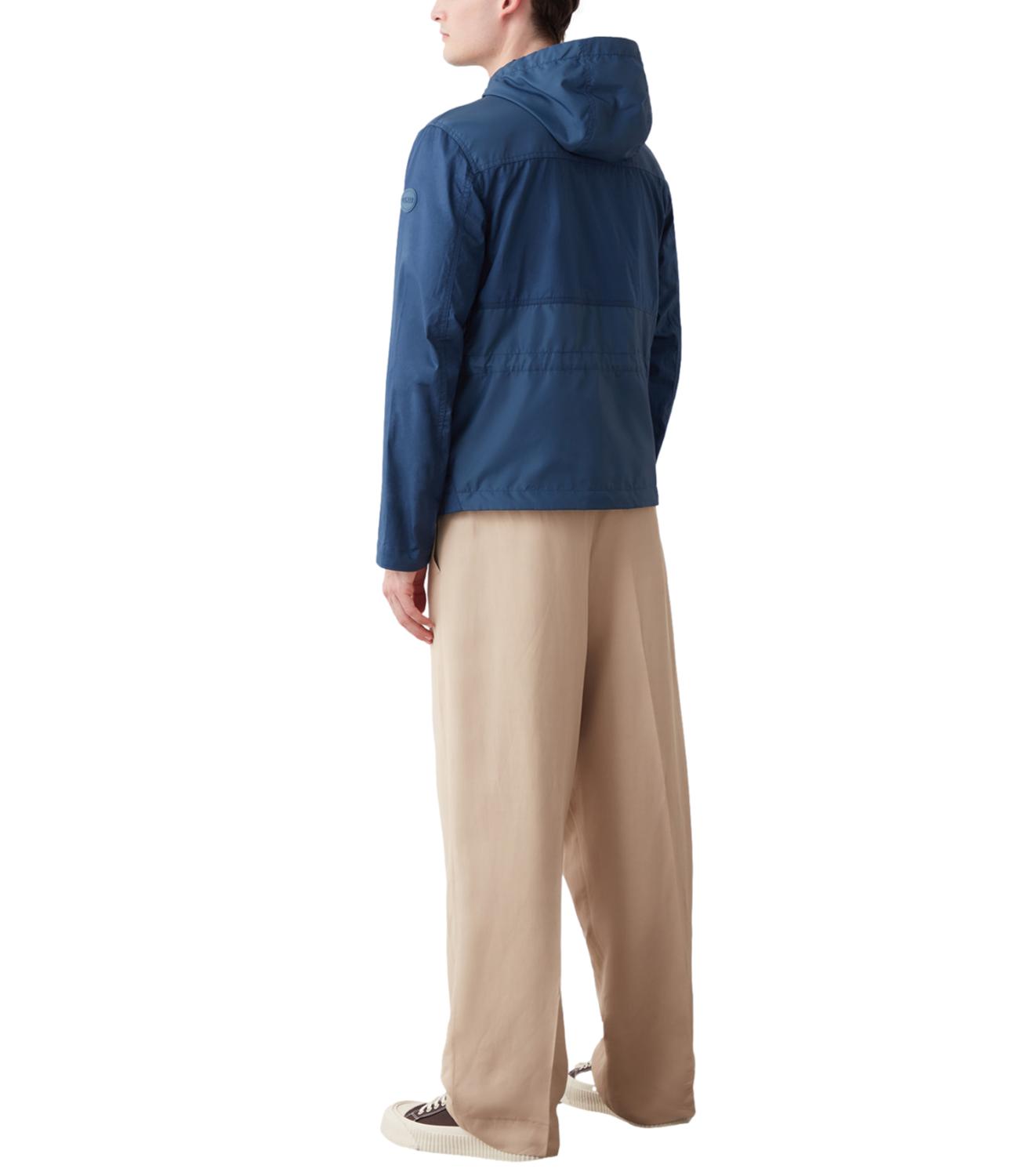Giacca in cotone e nylon blu aperto