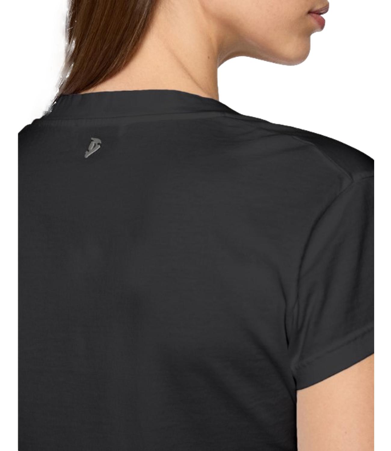 T-shirt scollo V regular jersey nera