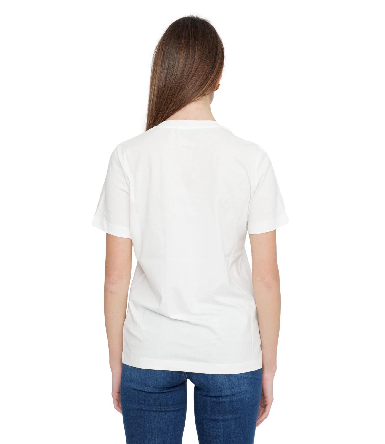 T-shirt in cotone con logo EF ricamato