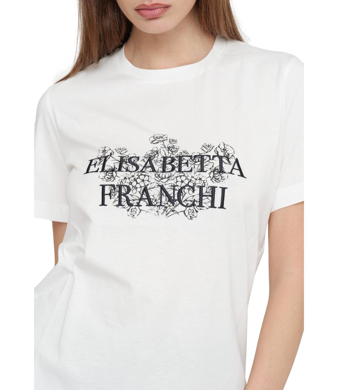 T-shirt in cotone con logo EF ricamato