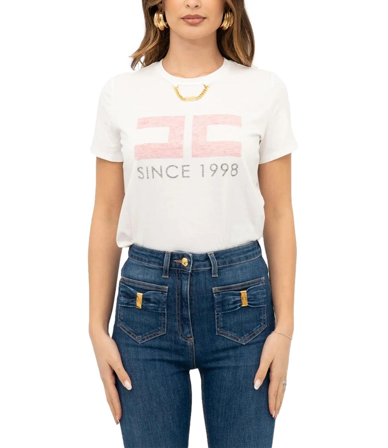 Elisabetta Franchi t-shirt gesso donna