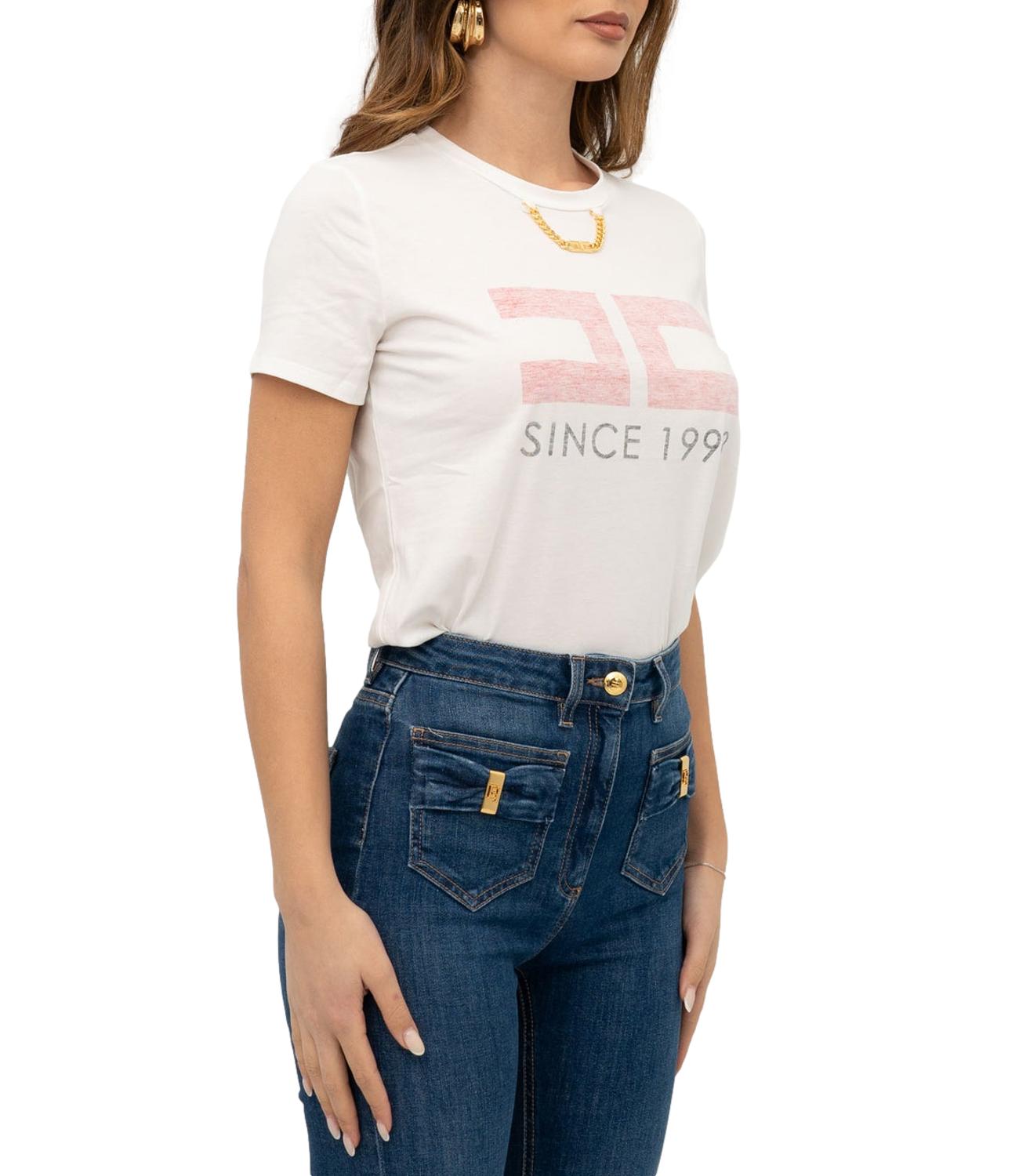 Elisabetta Franchi t-shirt gesso donna