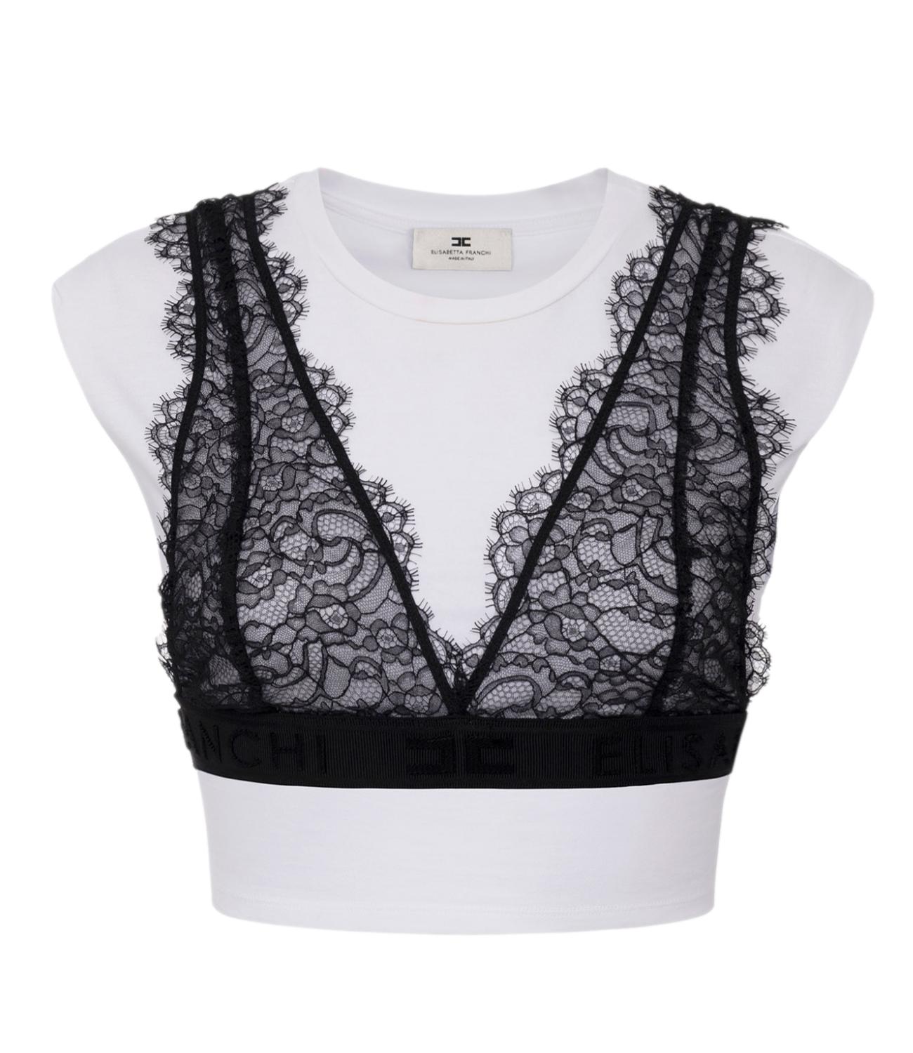 Elisabetta Franchi maglia gesso/nero donna